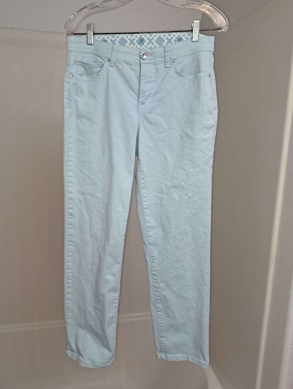 JM Collection Pale Blue Straight Leg Jeans